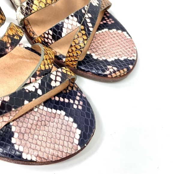 Madewell Lori Snake Embossed Leather Sandals Size 7 - Picture 12 of 12